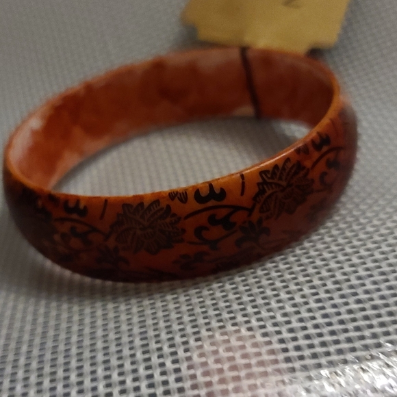 Monet flower pattern bangle bracelet - Picture 2 of 4